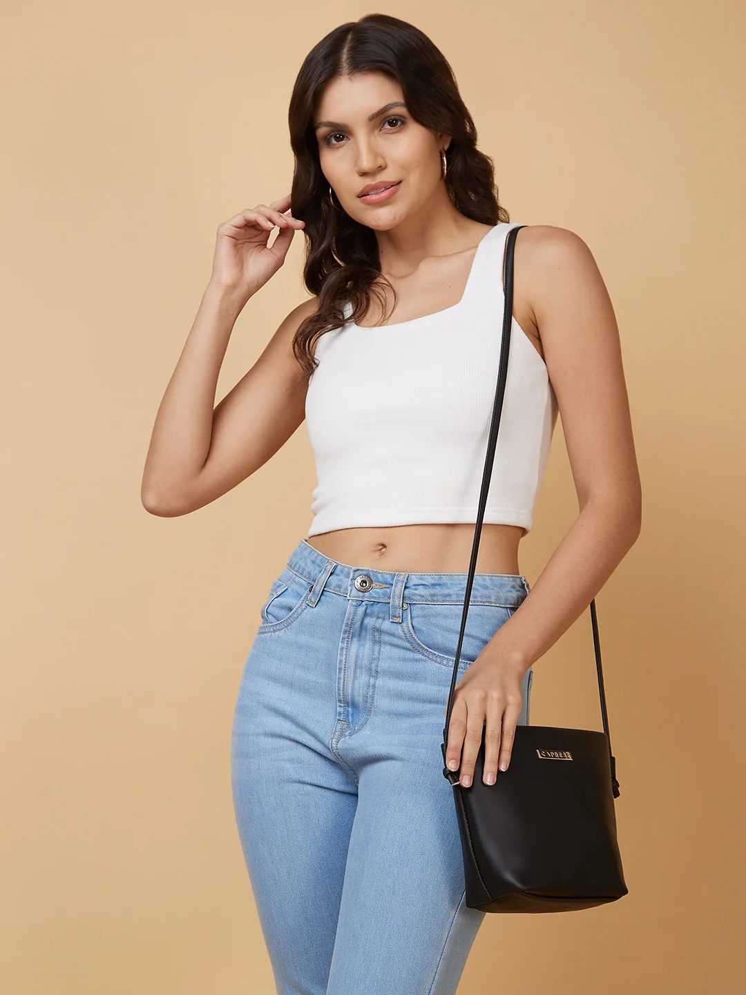 Caprese Juno Small Black Sling Bag - Image 2