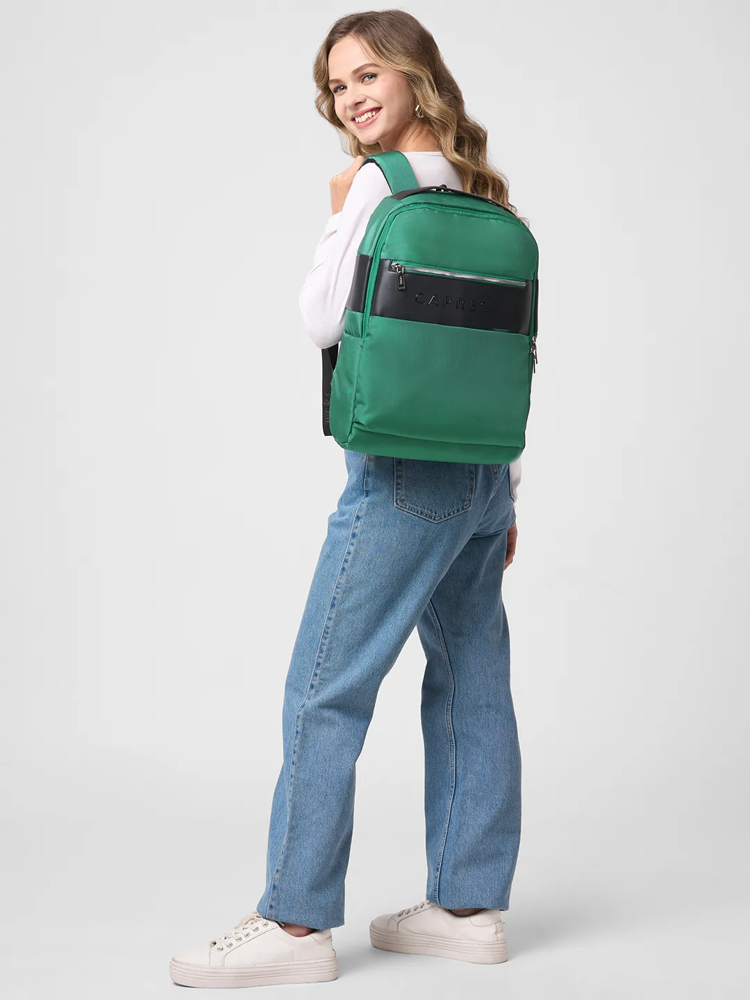 Caprese Jupiter Large Dark Green Laptop Backpack - Image 9