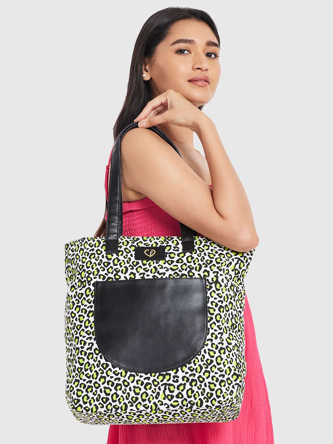 Caprese Karel Large Lime Green Tote Bag - Image 2