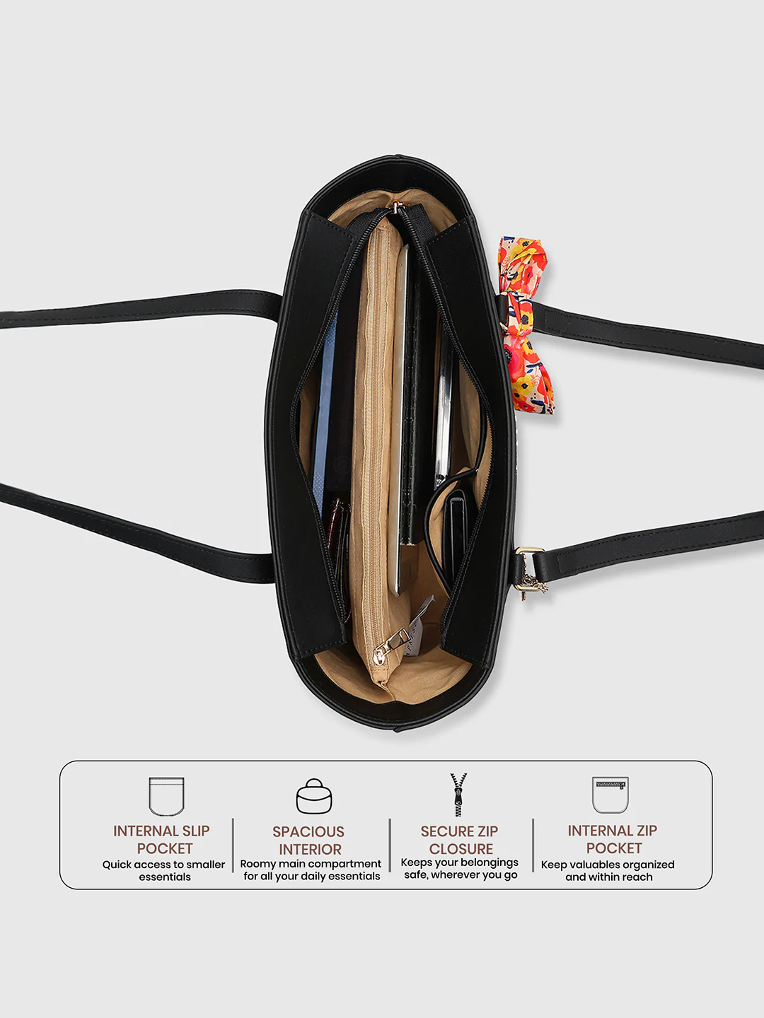 Caprese Kat Large Black Tote Bag - Image 5