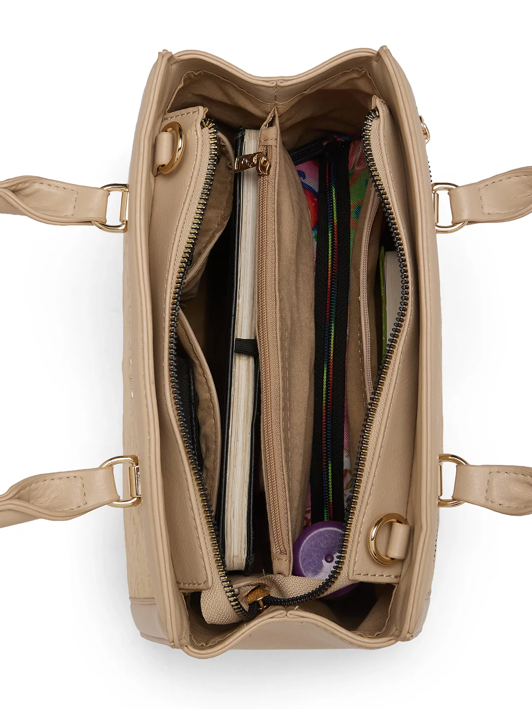 Caprese Katherine Medium Alpine Oat Satchel Bag - Image 16