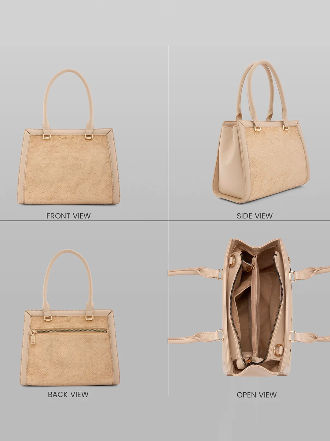 Caprese Katherine Medium Alpine Oat Satchel Bag - Image 4