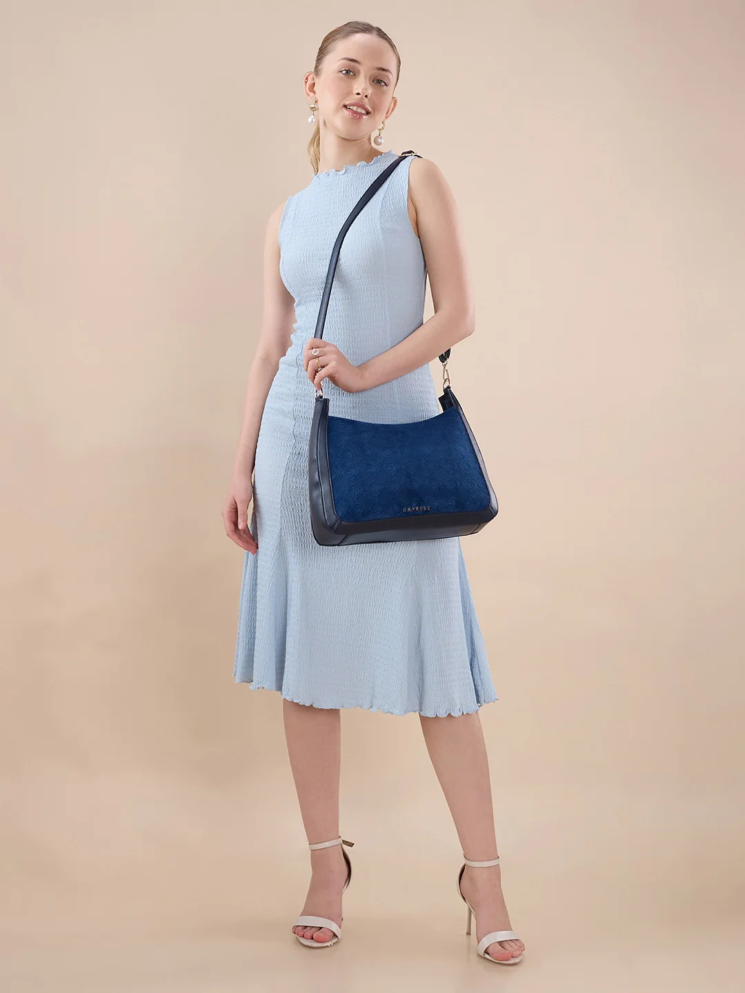 Caprese Katherine Medium Midnight Blue Hobo Bag - Image 7