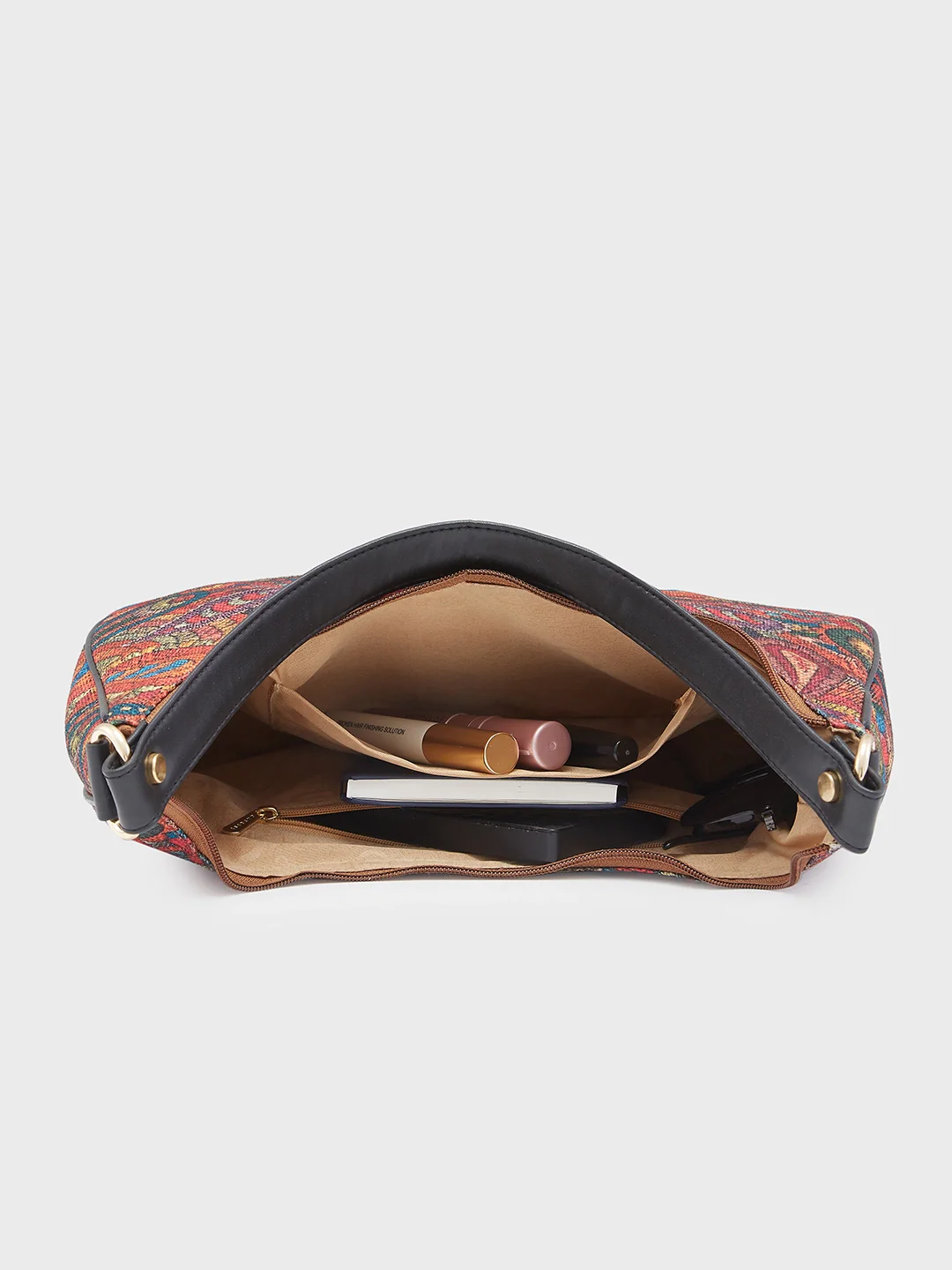 Caprese Kaya Printed Medium Green Hobo Bag - Image 4