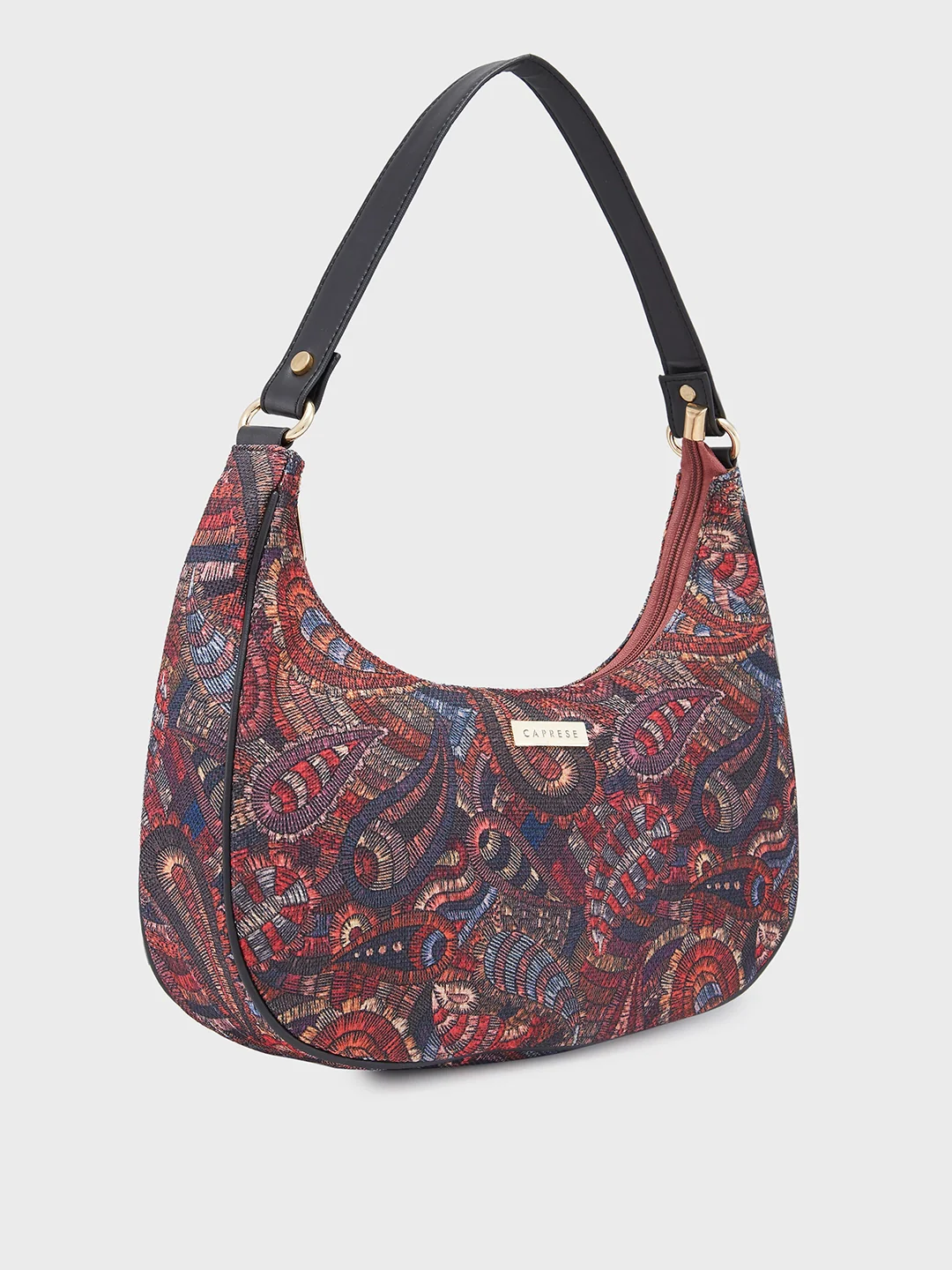 Caprese Kaya Medium Printed Pink Hobo Bag - Image 4