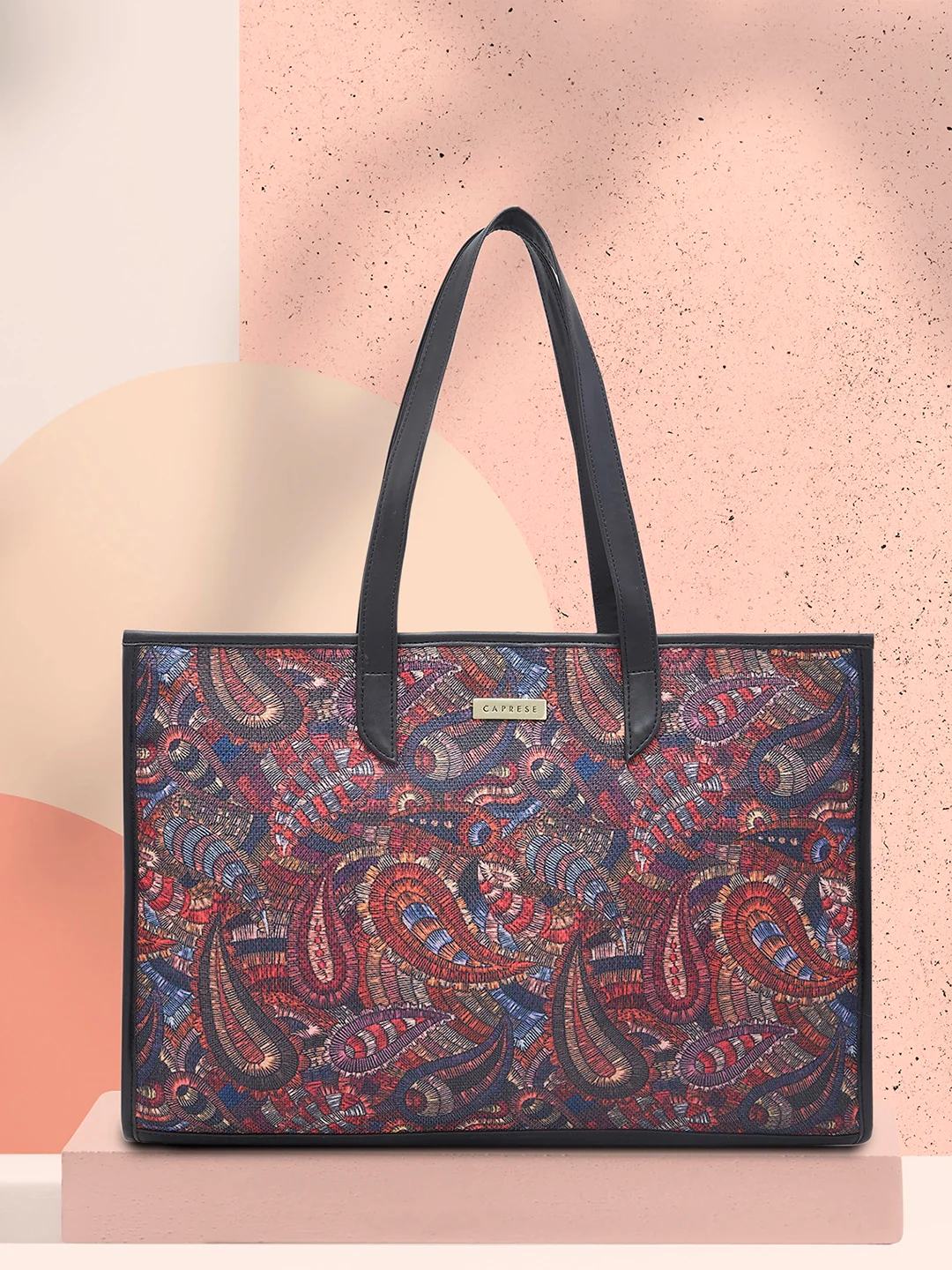 Caprese Kaya Large Printed Pink Tote Bag - Image 2
