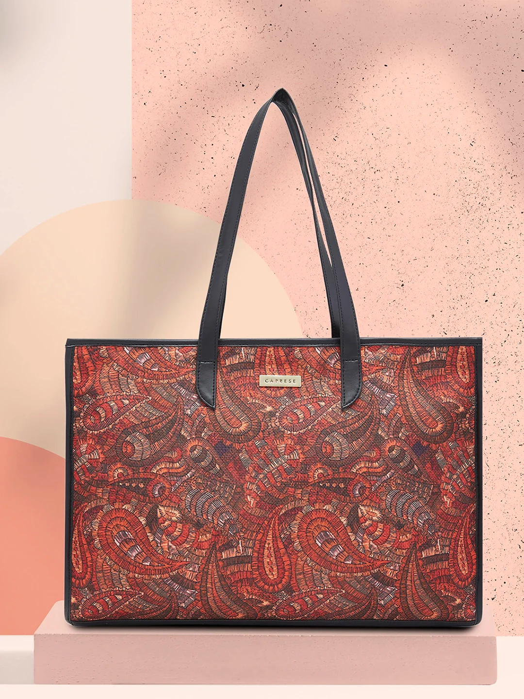 Caprese Kaya Large Printed Red Tote Bag - Image 2