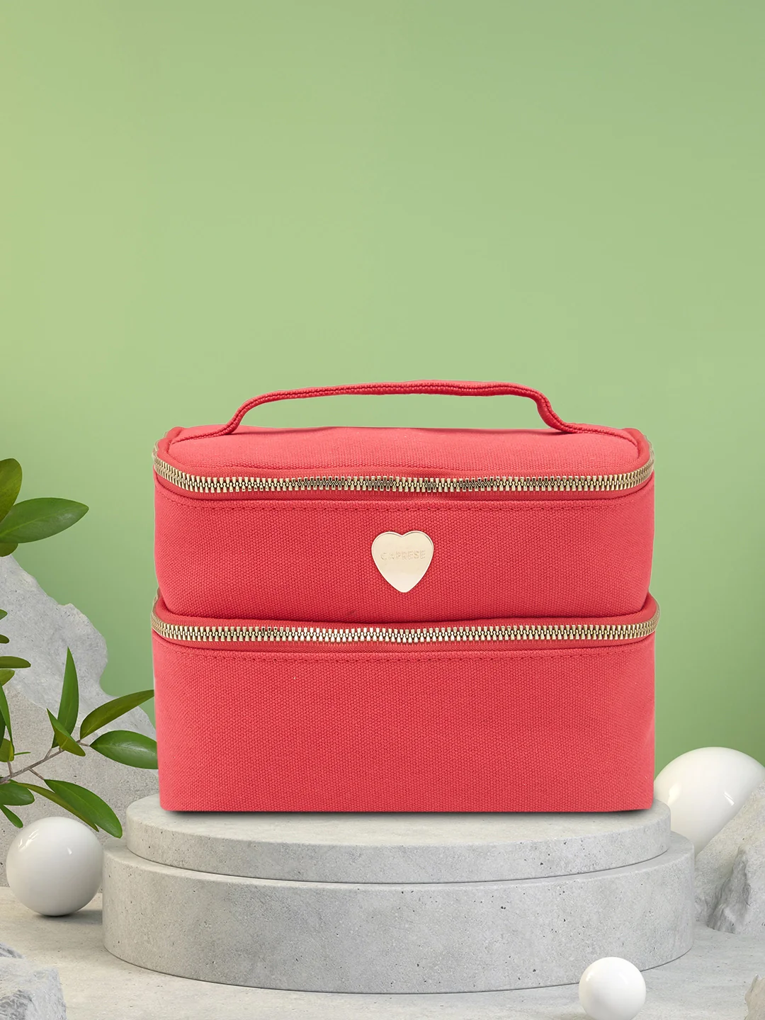 Caprese Keats Large Red Handheld Vanity Bag - Image 2