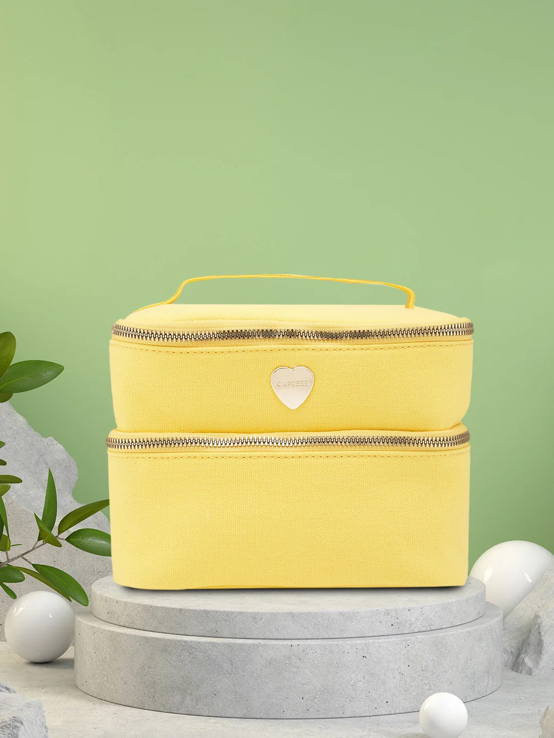 Caprese Keats Large Yellow Handheld Vanity Bag - Image 2