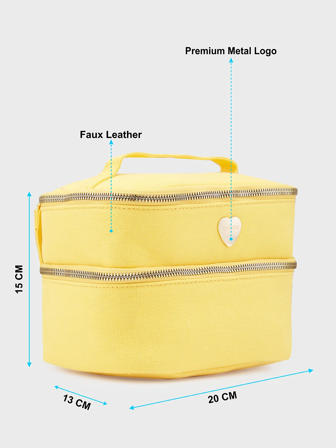 Caprese Keats Large Yellow Handheld Vanity Bag - Image 7