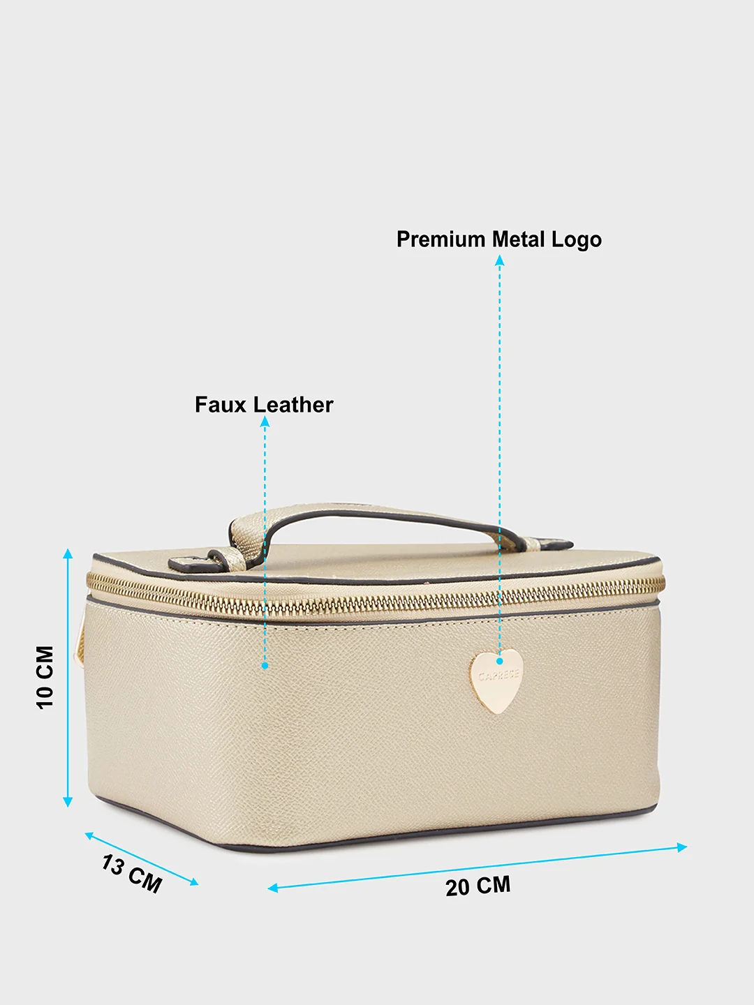 Caprese Keats Medium Gold Handheld Vanity Bag - Image 6