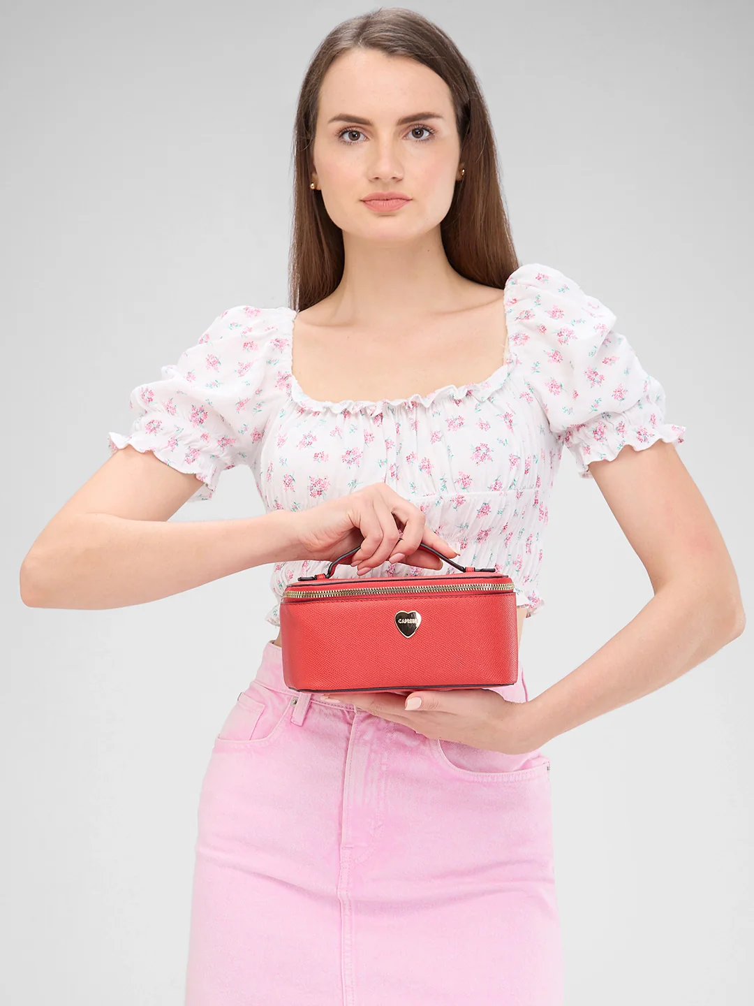 Caprese Keats Medium Red Handheld Vanity Bag - Image 13
