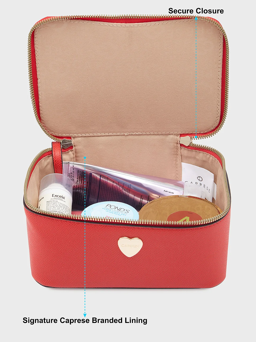 Caprese Keats Medium Red Handheld Vanity Bag - Image 8