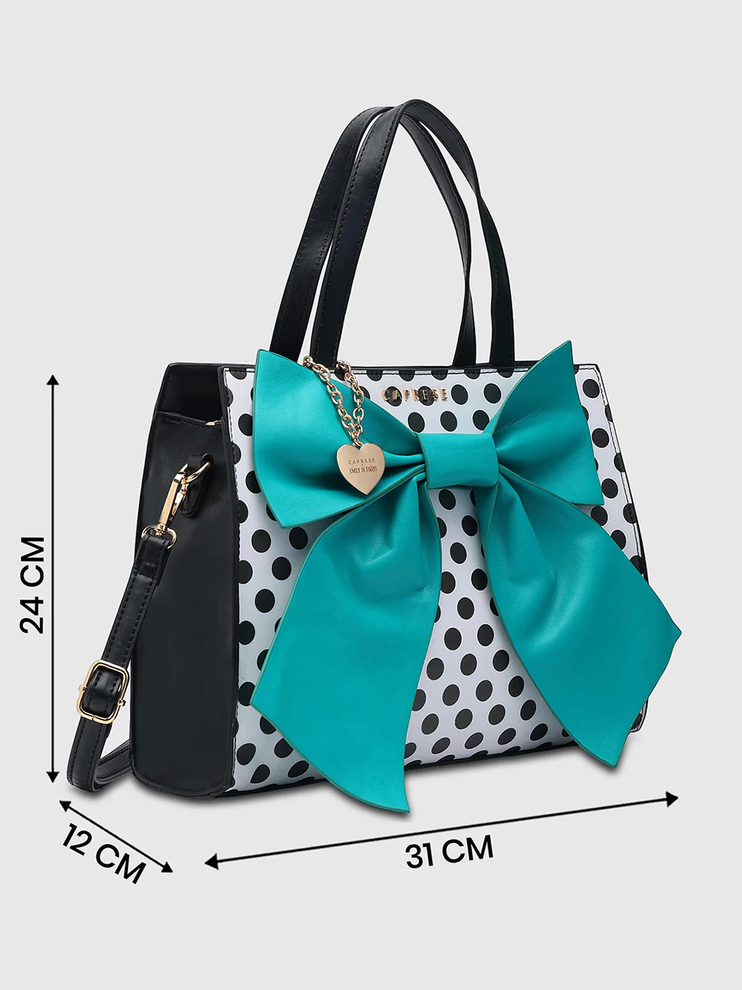 Caprese Kelsey Medium Teal Satchel Bag - Image 4
