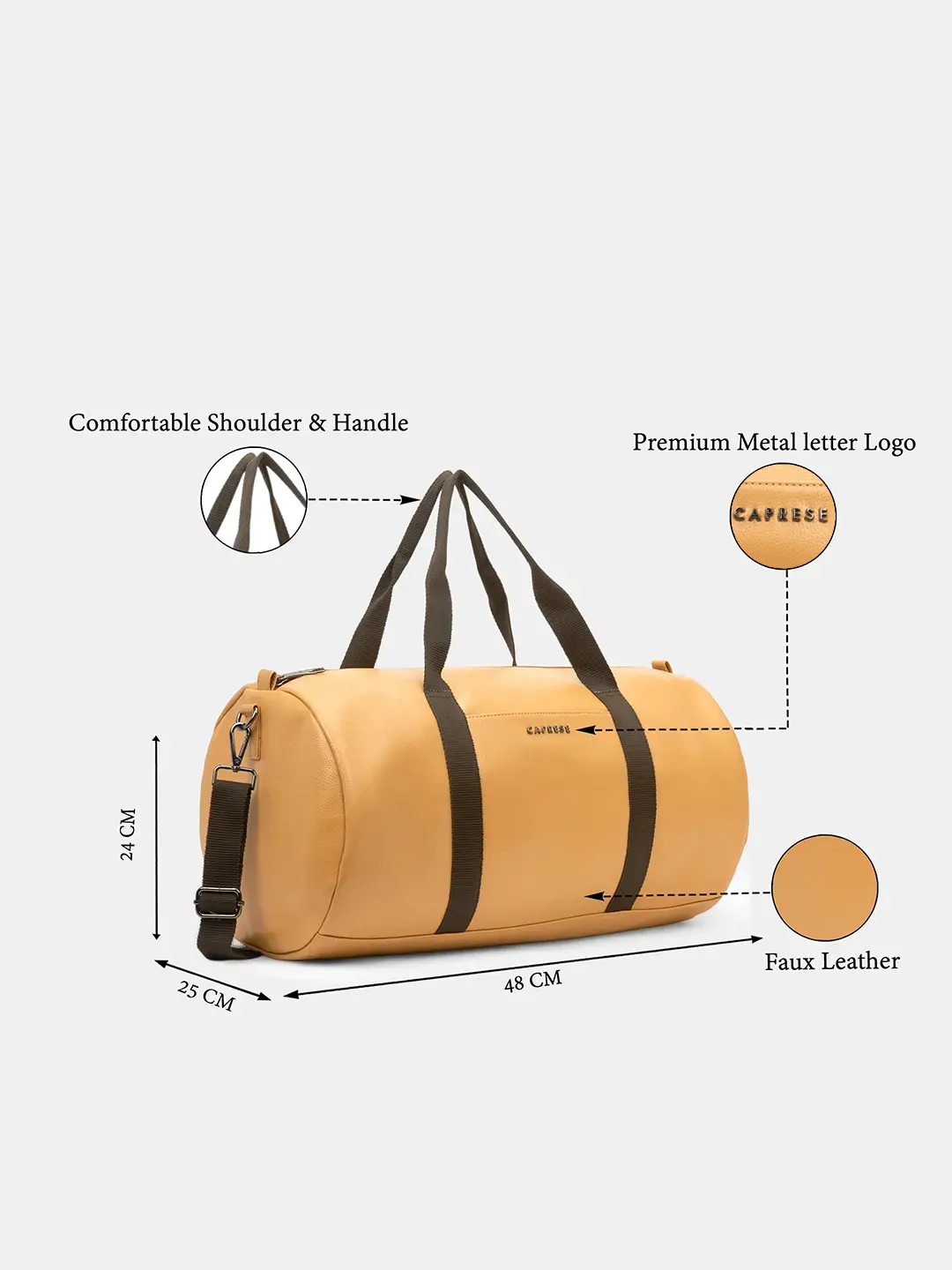 Caprese Kleio Large Peach Duffle Bag - Image 8