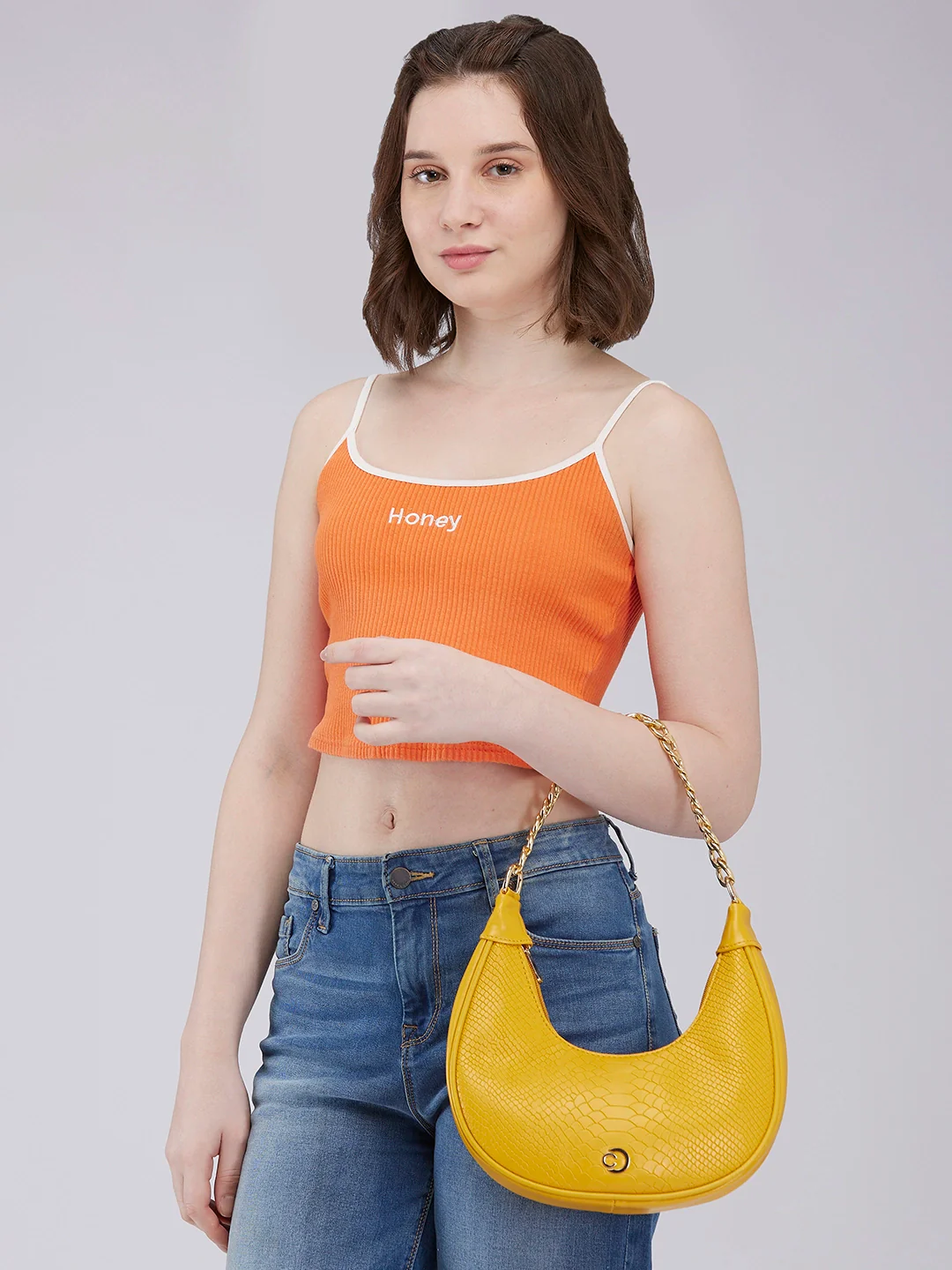 Caprese Kreya Small Yellow Hobo Bag - Image 11