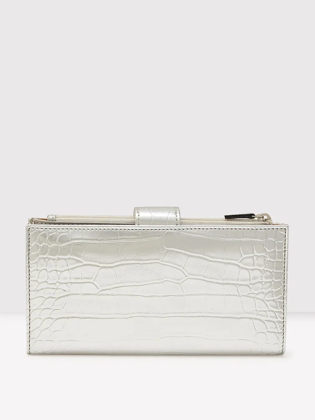Caprese Kristy Medium Silver Croco Wallet - Image 3