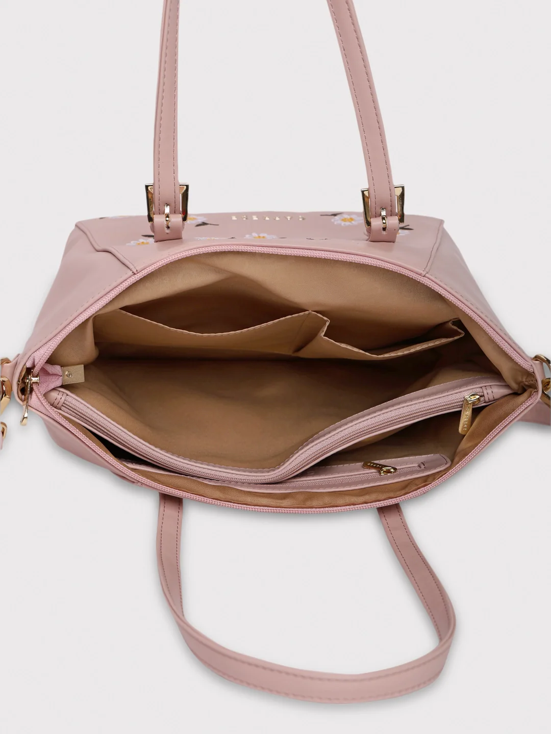 Caprese Kyle Medium Soft Pink Satchel Bag - Image 4