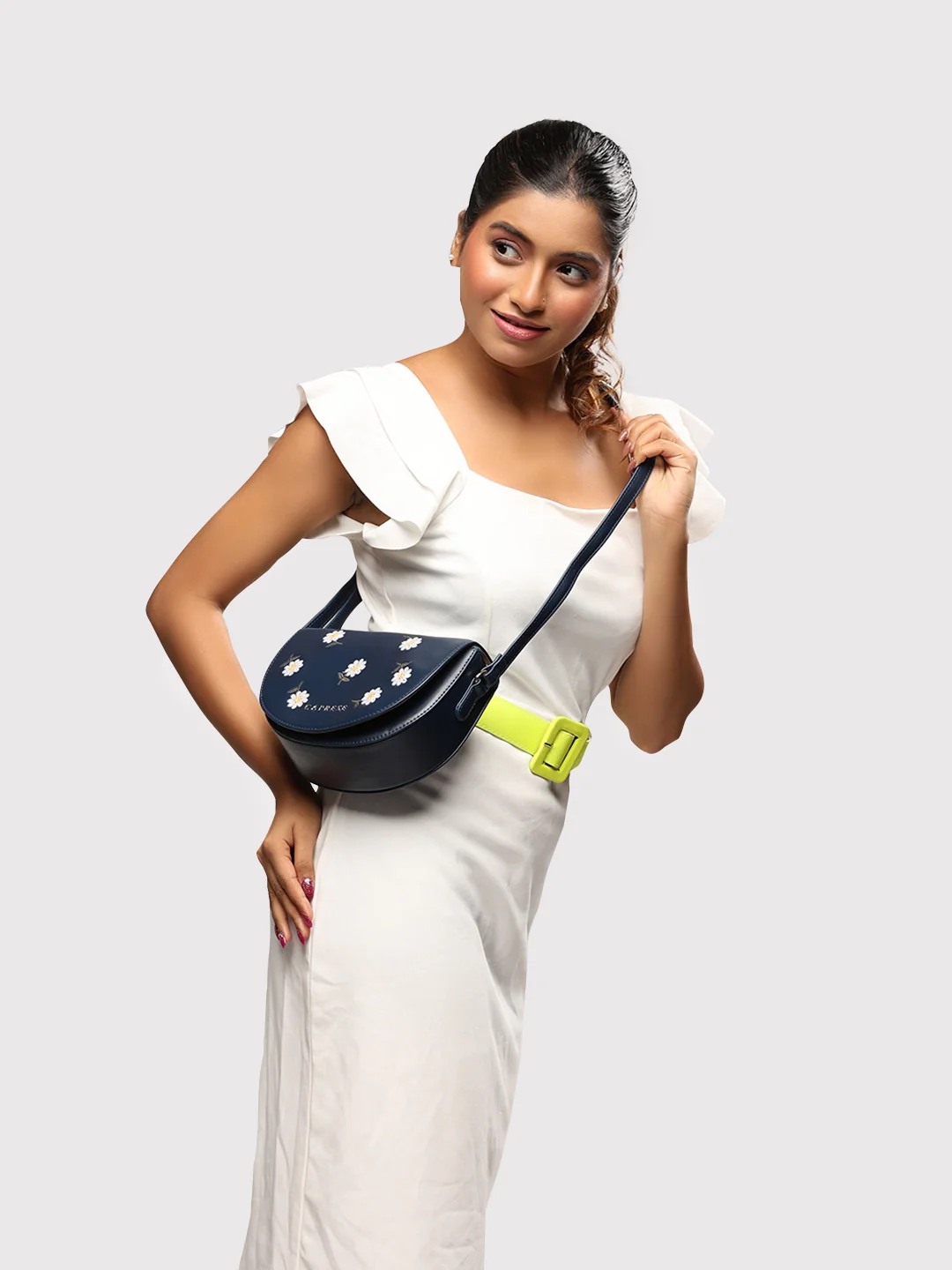 Caprese Kyle Medium Navy Sling Bag - Image 13