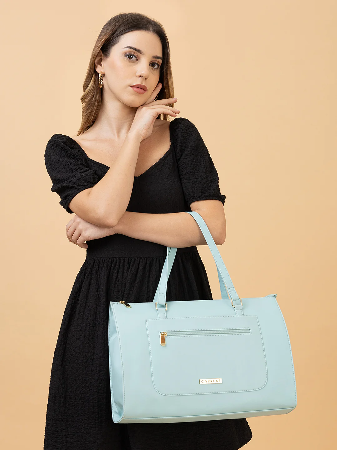 Caprese Lara Large Mint Laptop Tote Bag - Image 2