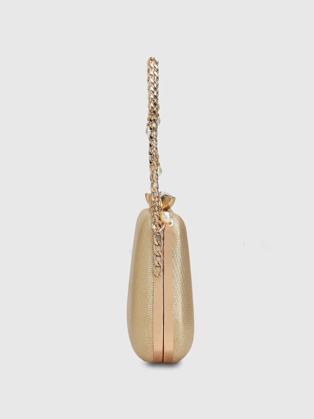 Caprese Leandra Medium Light Gold Clutch Bag - Image 11