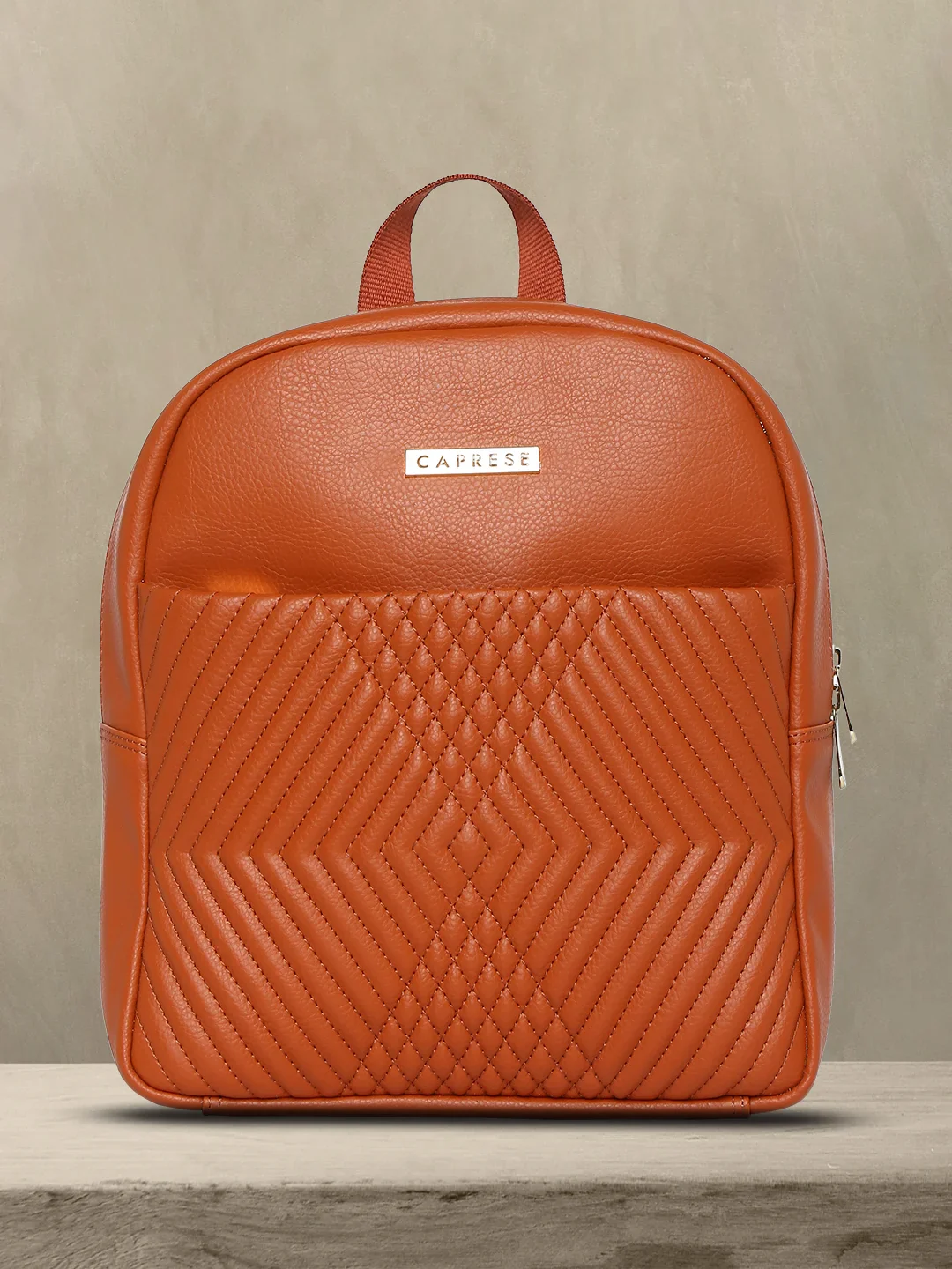 Caprese Leo Medium Tan Backpack - Image 14