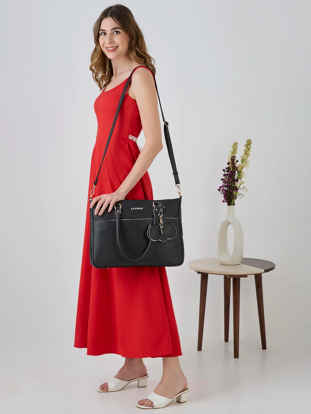 Caprese Lexi Large Black Laptop Bag - Image 13