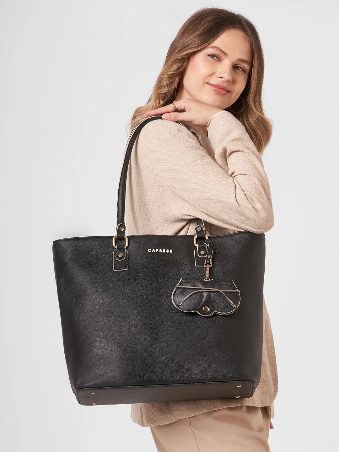 Caprese Lexi Large Black Laptop Tote Bag - Image 10