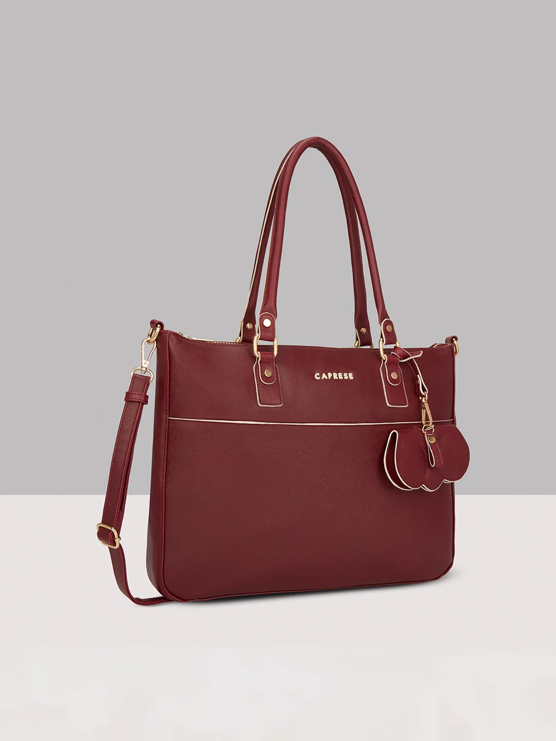 Caprese Lexi Large Cherry Lacquer Laptop Bag - Image 11