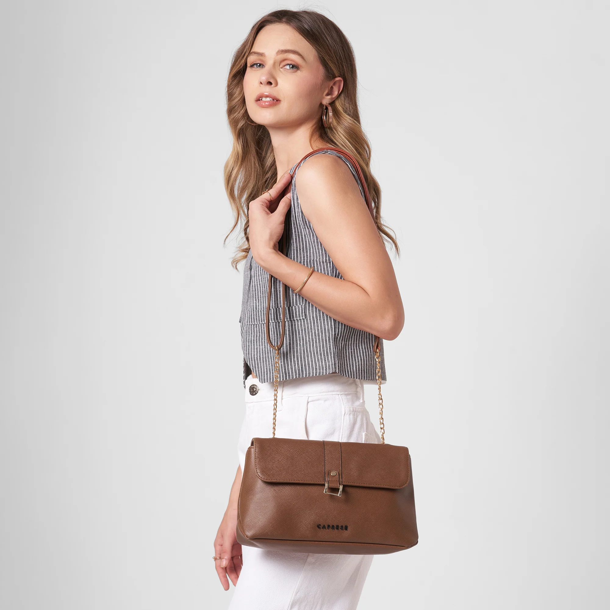 Caprese  Lexi Medium Tan Sling Bag - Image 9