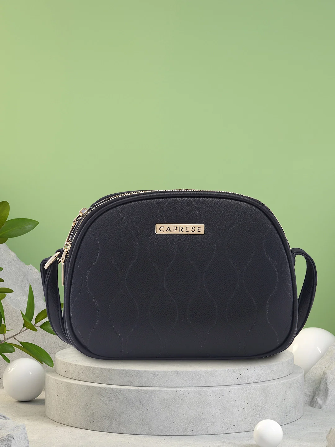 Caprese Linz Medium Black Sling Bag - Image 3