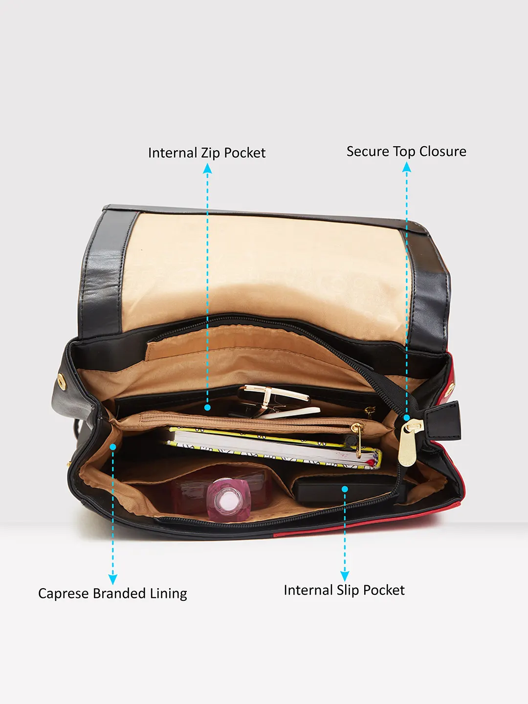 Caprese Lizzy Medium Black Backpack - Image 6