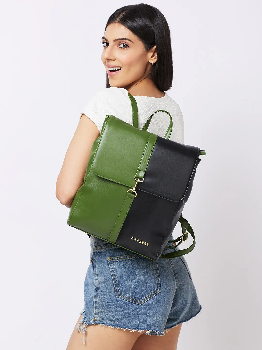 Caprese Lizzy Medium Olive Backpack - Image 11