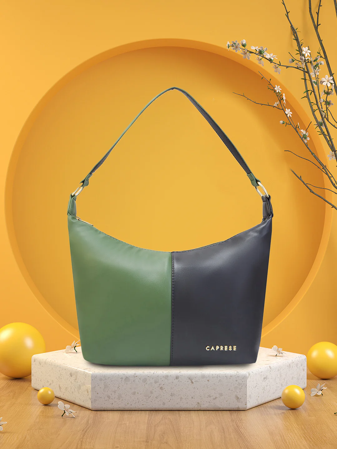 Caprese Lizzy Medium Olive Hobo Bag - Image 12