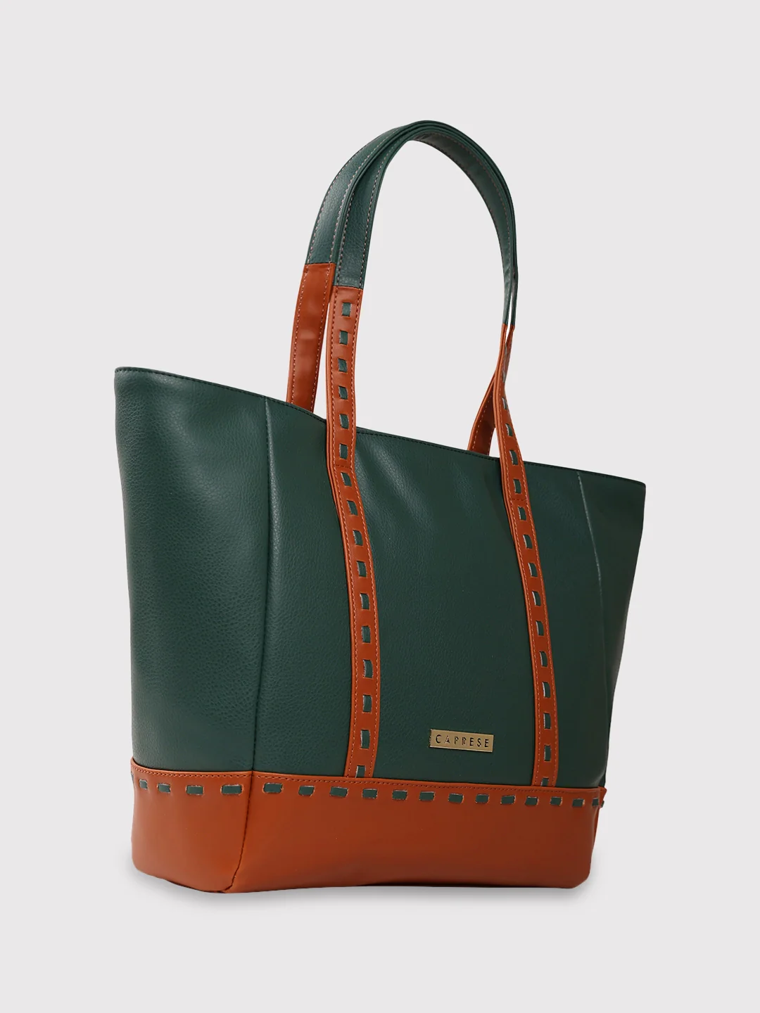 Caprese Lucca Medium Solid Green Tote Bag - Image 4