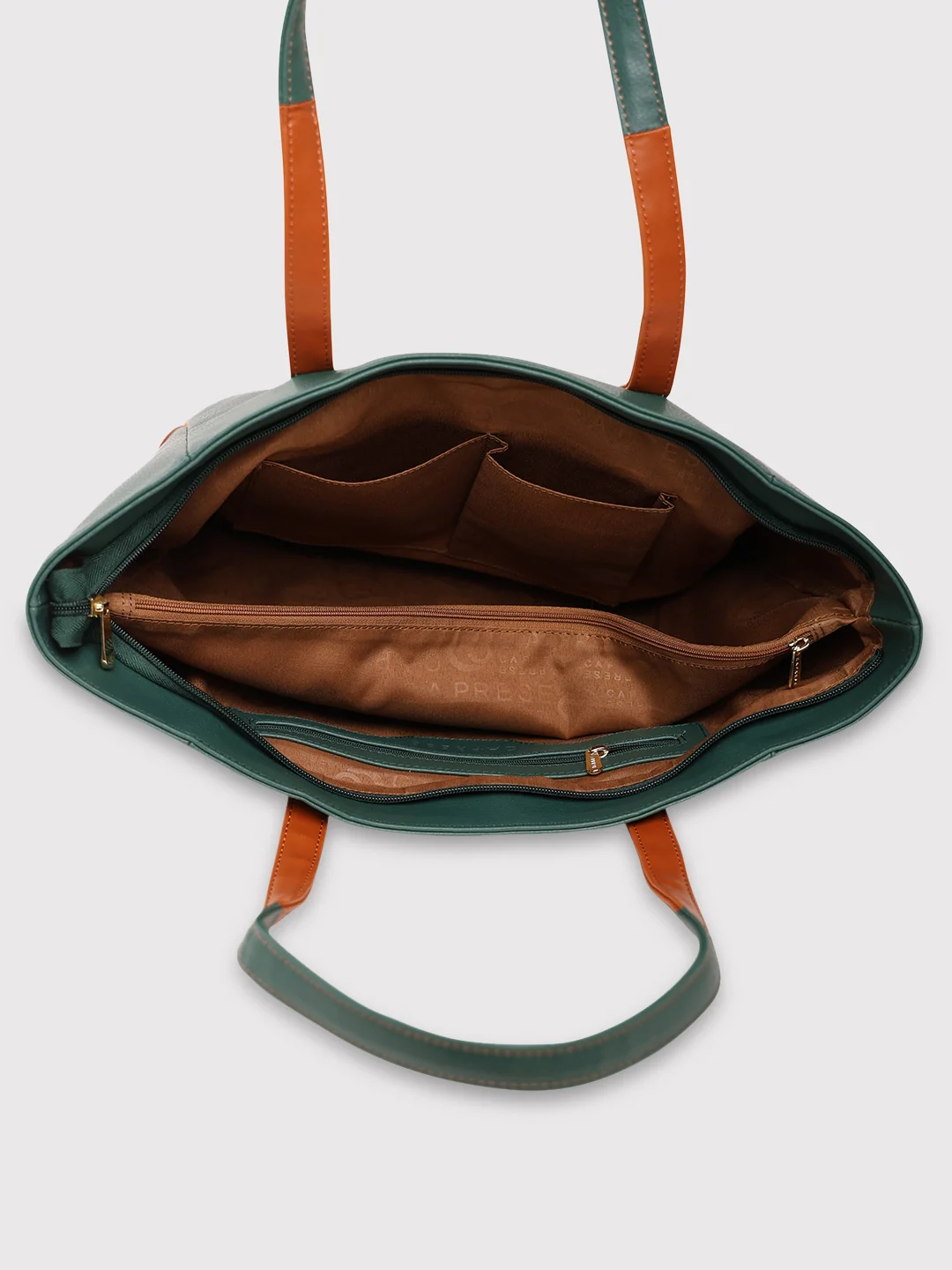Caprese Lucca Medium Solid Green Tote Bag - Image 8