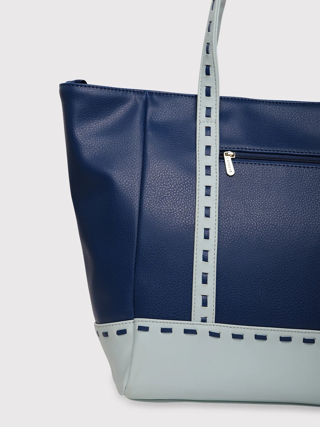 Caprese Lucca Medium Solid Navy Tote Bag - Image 6