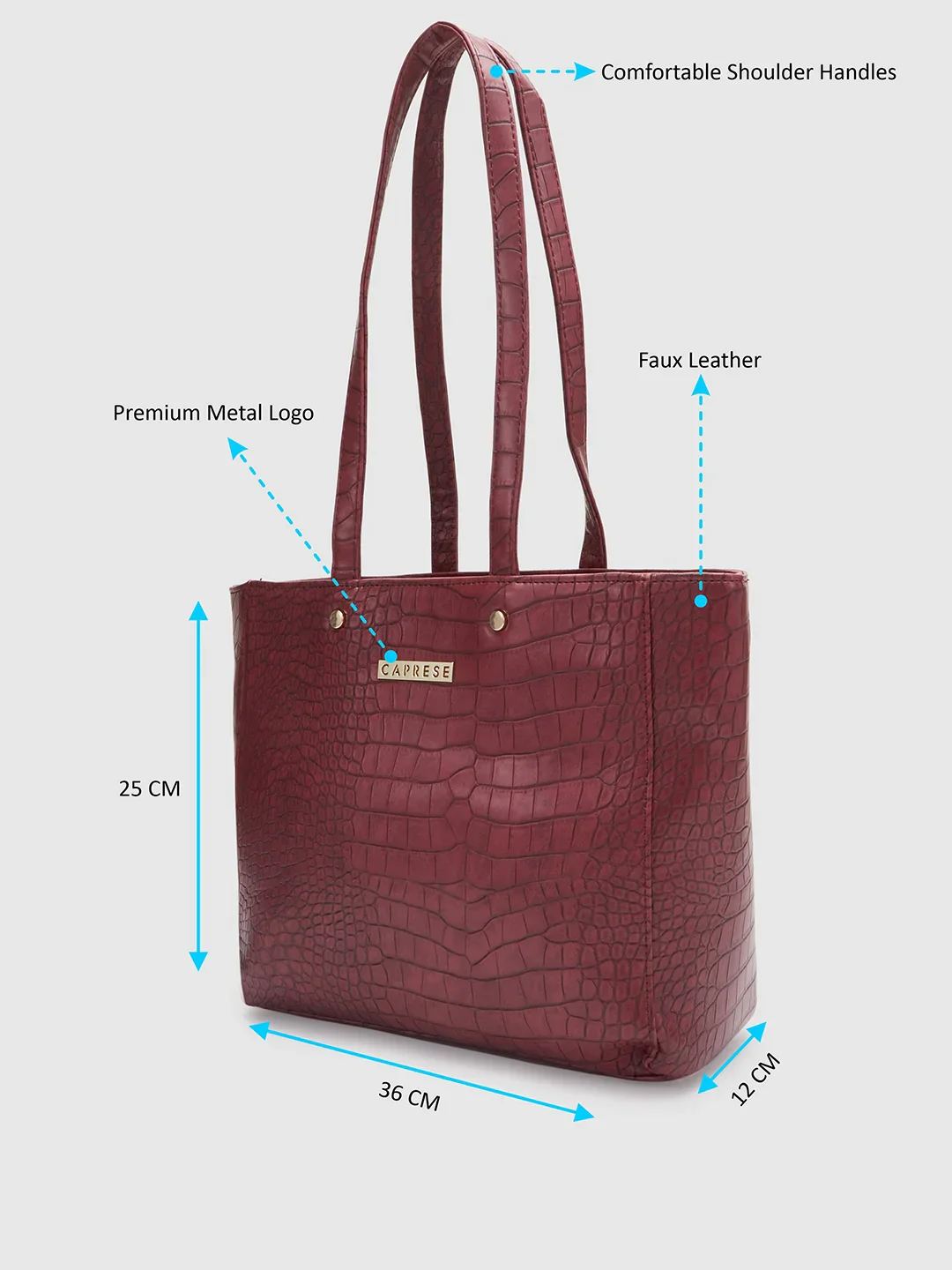 Caprese Luciana Medium Plum Tote Bag - Image 4