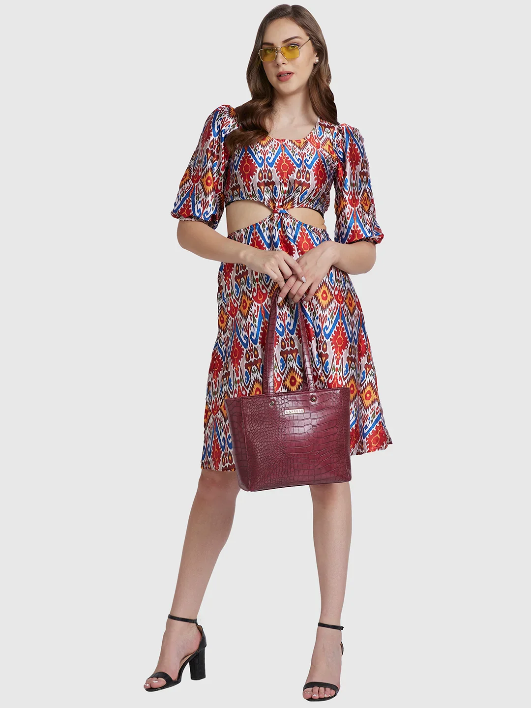 Caprese Luciana Medium Plum Tote Bag - Image 9