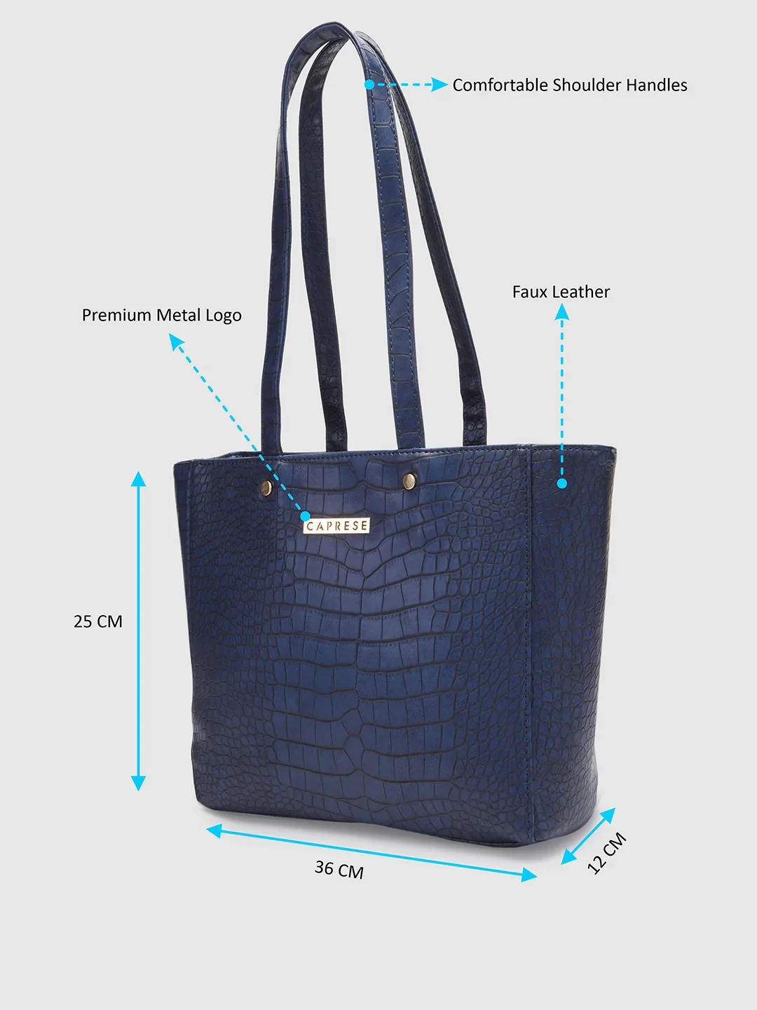 Caprese Luciana Medium Navy Tote Bag - Image 4
