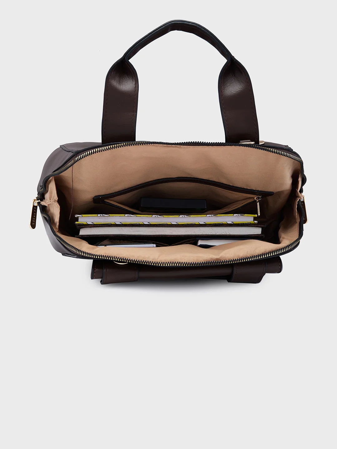 Caprese Lucie Large Brown Satchel Bag - Image 5