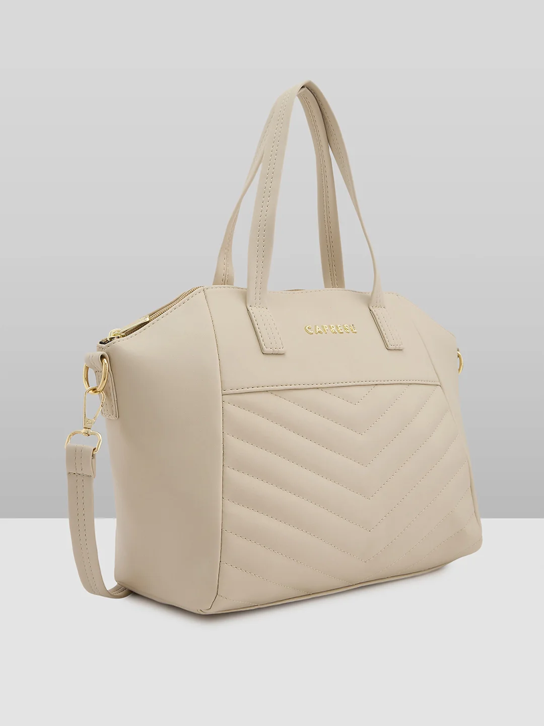 Caprese Lucya Medium Beige Satchel Bag Bag - Image 3