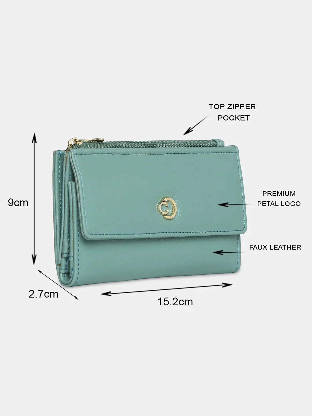 Caprese Luzie Small Mint Wallet - Image 11