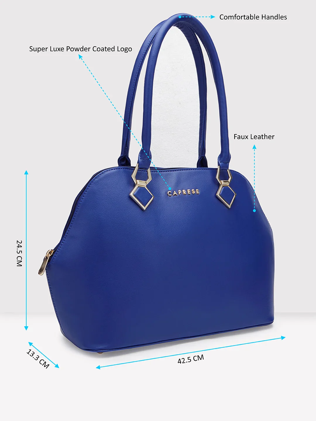 Caprese Lydia Large Blue Satchel Bag - Image 7
