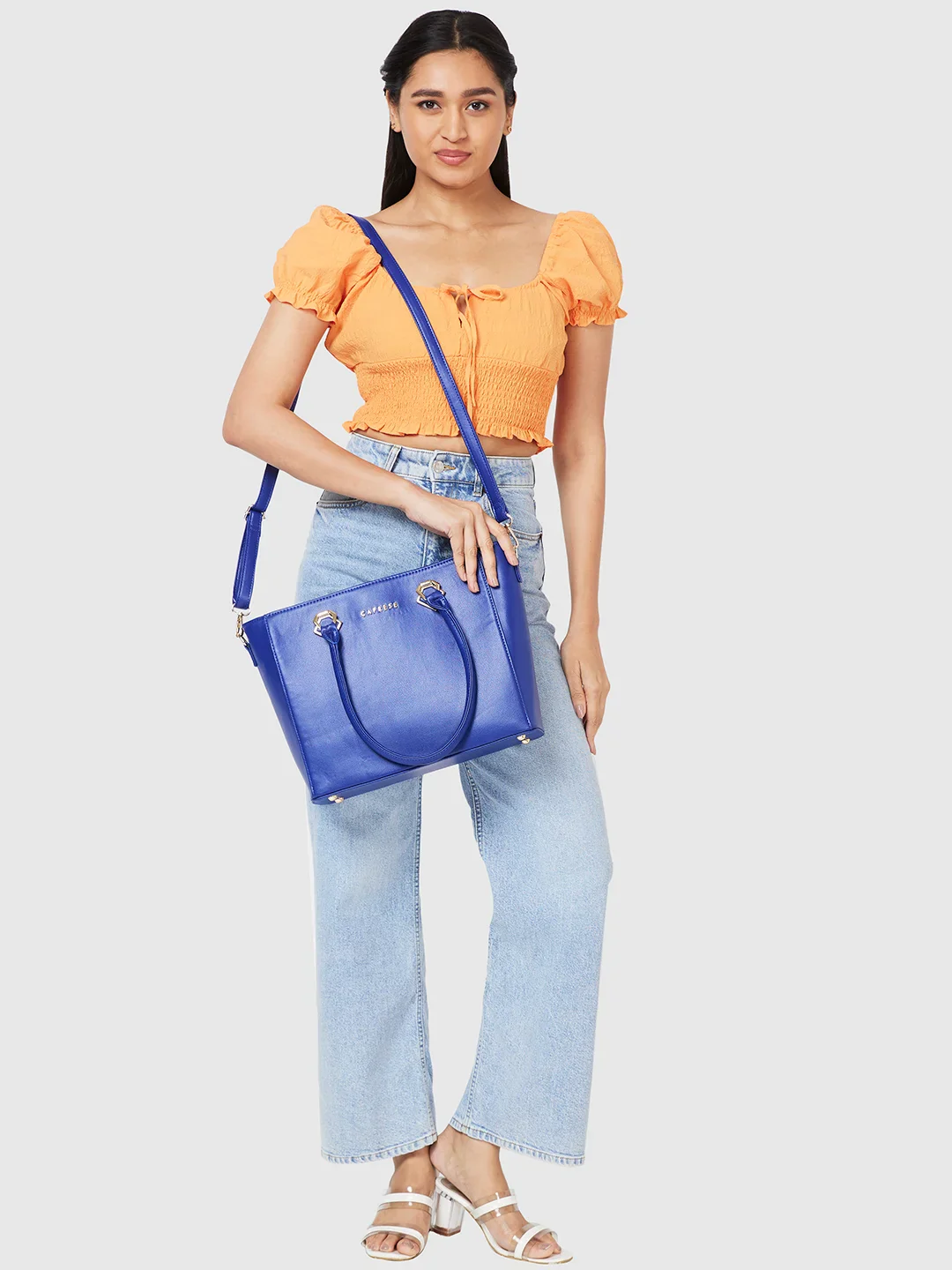 Caprese Lydia Medium Blue Tote Bag - Image 13