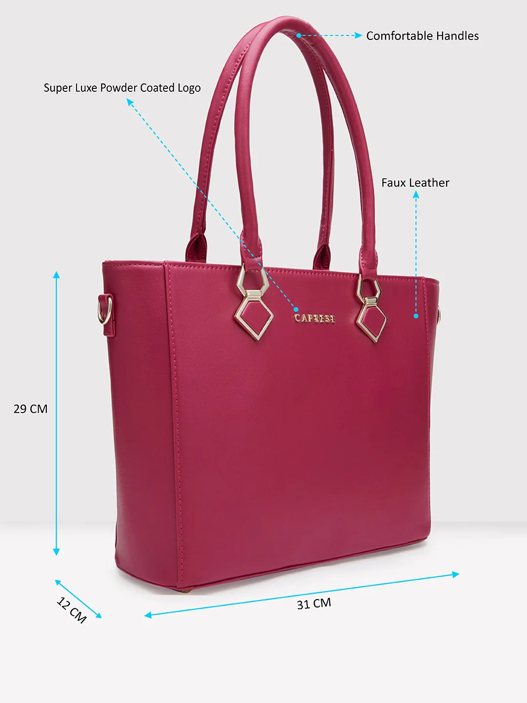 Caprese Lydia Medium Raspberry Pink Tote Bag - Image 6