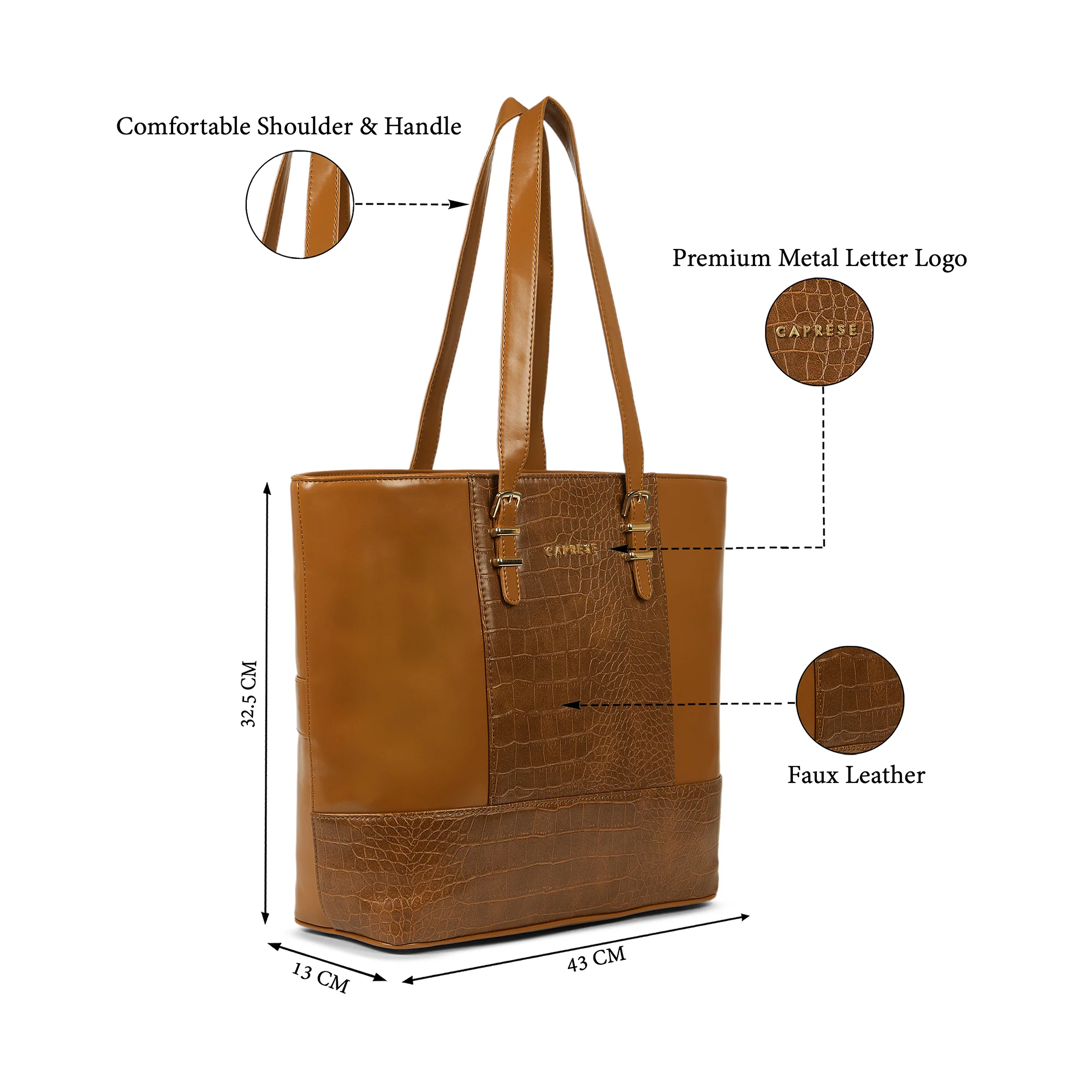 Caprese  Macie Large Tan Tote Bag - Image 8
