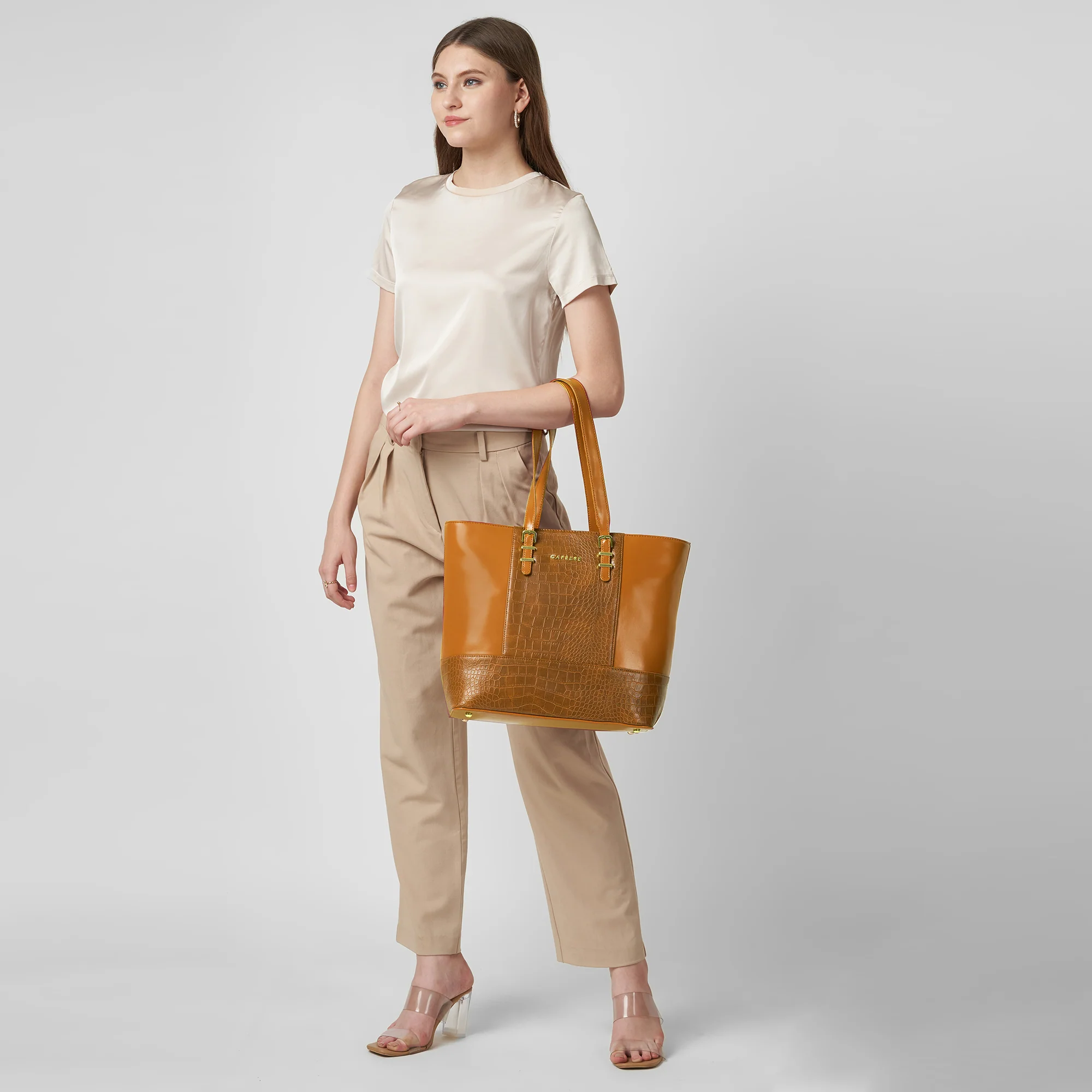 Caprese  Macie Large Tan Tote Bag - Image 9