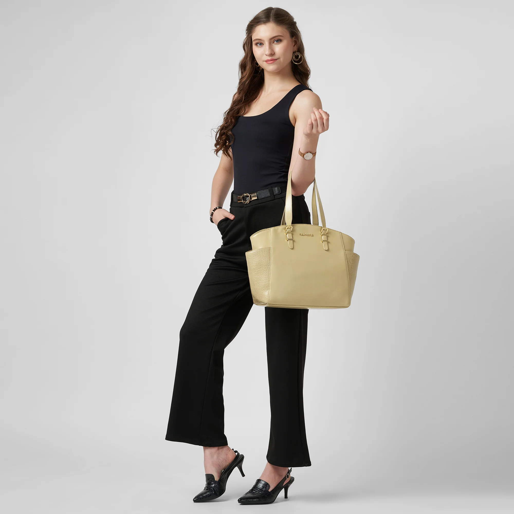 Caprese  Macie Medium Alpine Oat Tote Bag - Image 9