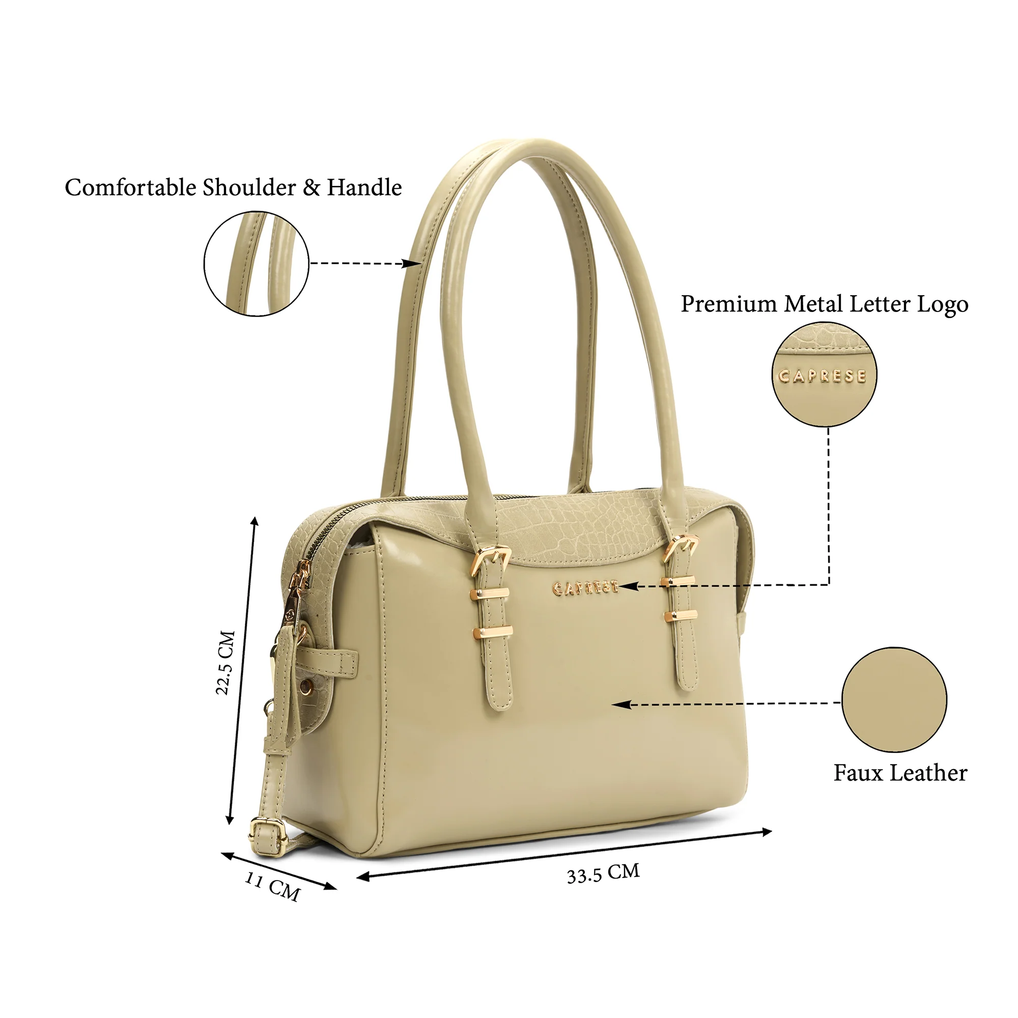 Caprese  Macie Small Alpine Oat Satchel Bag - Image 7